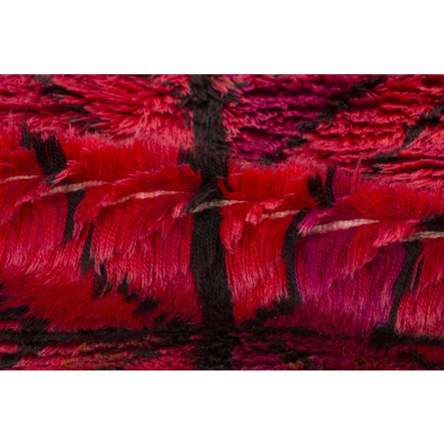 Vintage Swedish Rya Wool Rug in Crimson Design by Rug & Kilim, 1950-1959 For Sale In New York - Image 6 of 9