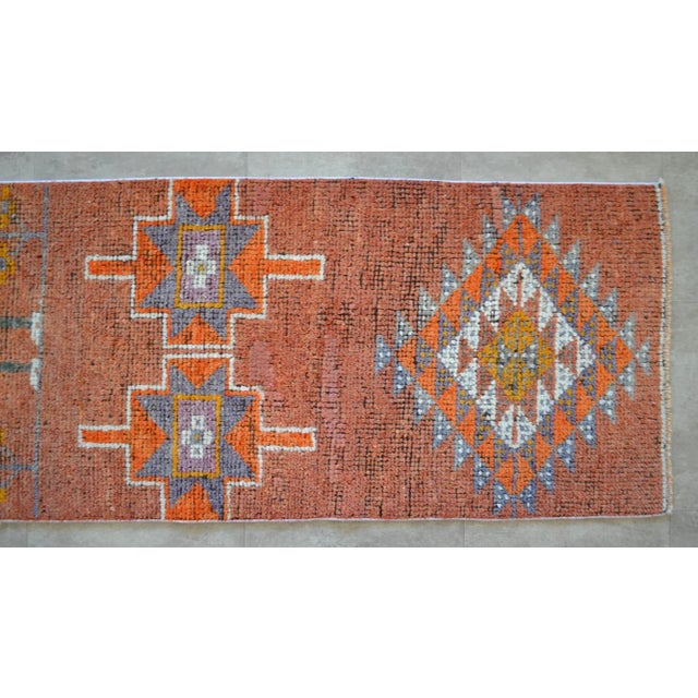 Ruby Red 1960s Vintage Hand Knotted Turkish Runner For Sale - Image 8 of 11