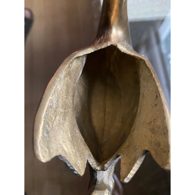 Mid 20th Century Brass Swan Vase For Sale - Image 4 of 7