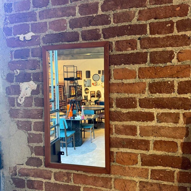 Vintage Danish Rectangular Teak Mirror, 1960s For Sale - Image 6 of 7