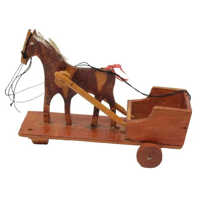 Hand-Carved Folk Art Horse Pulled Cart For Sale - Image 12 of 12