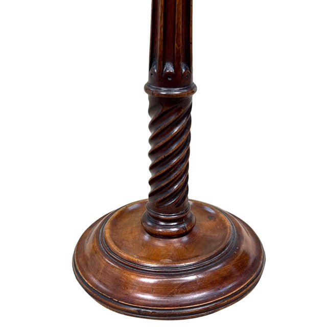 Antique Mahogany and Brass Candlesticks, 1760, Set of 2 For Sale - Image 4 of 10