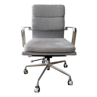 Light Gray Padded Fabric Modern Office Chair For Sale