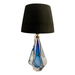 Twisted Crystal Table Lamp from Val Saint Lambert, Belgium, 1950s For Sale
