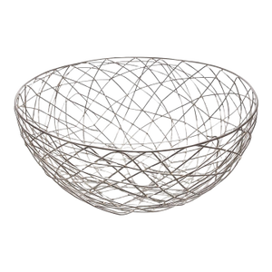Large Chrome Vintage Mid Century Modern 1960s Atomic Wire Fruit Bowl – Mid Century Modern Sculptural Basket