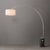 Mid-Century Modern Iconic 95" Arc Floor Lamp - Satin Nickel, Black Marble Base, White Linen Shade For Sale - Image 3 of 6