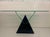 1980s Postmodern Triangle Marble Base Console Table in the Style of Massimo Vignelli . For Sale - Image 12 of 12