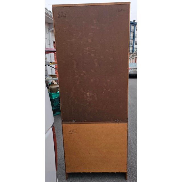 Wood Mid-Century Ethan Allen Maple Bookcase Chest of Drawers For Sale - Image 7 of 14