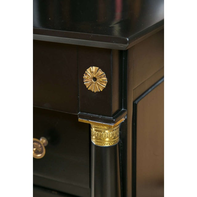 French Empire Style Ebony Chest of Drawers Decorated With Brass Hardware | Chairish