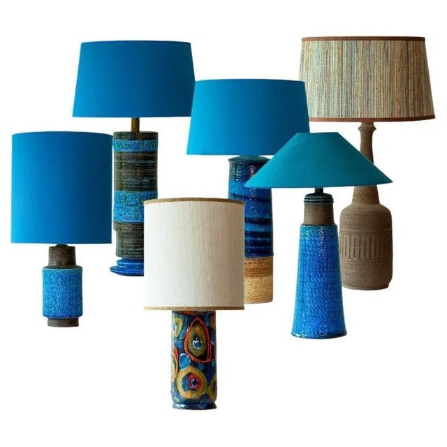 Bitossi Lamp with Silk Lampshades attributed to R. Houben, 1970 For Sale - Image 13 of 13