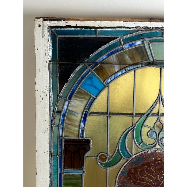 Antique Stained Glass Window From Temple Beth El Springfield Ma C. Early 20th Century For Sale In Boston - Image 6 of 18