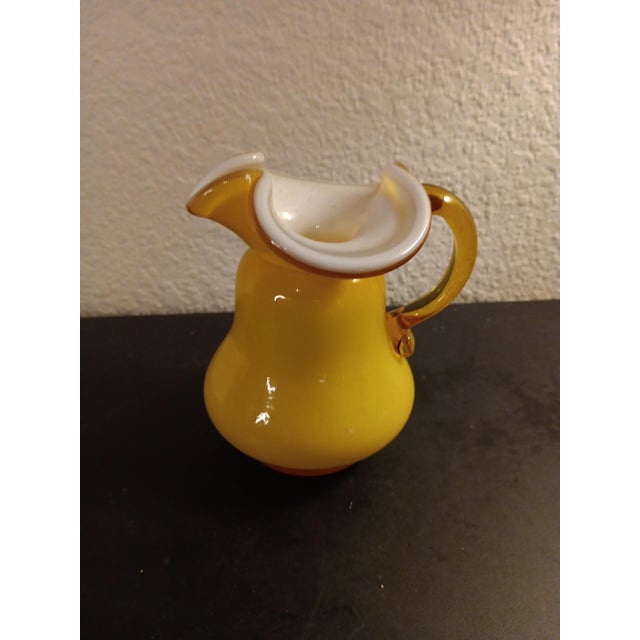 1960s Kanawha Yellow Cased Glass Miniature Pitcher For Sale - Image 4 of 5