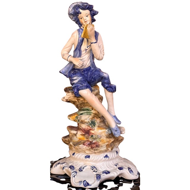 Mid 20th Century Capodimonte Made in Italy Large Figure of a Scholar For Sale - Image 5 of 16