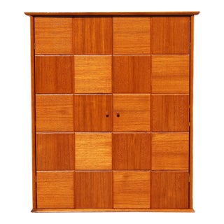 Trak Mid-Century Modern Teak Hidden Office Armoire / Workstation Cabinet For Sale