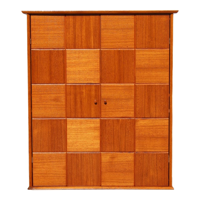 Trak Mid-Century Modern Teak Hidden Office Armoire / Workstation Cabinet For Sale