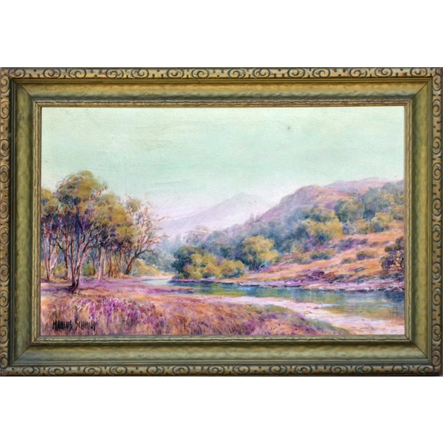 Alameda River Below Mt. Tamalpais - Early 20th Century Landscape by Marius Schmidt For Sale In Monterey, CA - Image 6 of 6