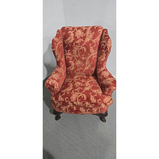 Wing-Backed Mahogany Chair, 1920 For Sale - Image 9 of 14