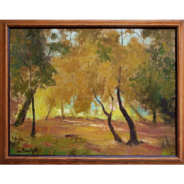 1960s 1960s Autumn Trees, Mid Century Fall Landscape With Orange & Earthtones by Jon Blanchette For Sale - Image 5 of 5