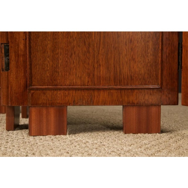 Brazilian Hardwood, Leather and Mirrored Panel Folding Screen, Brazil, C 1960s For Sale - Image 15 of 18