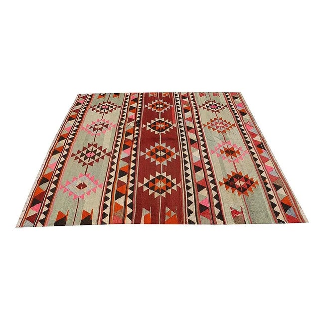 Vintage Turkish Kilim Rug For Sale - Image 4 of 7