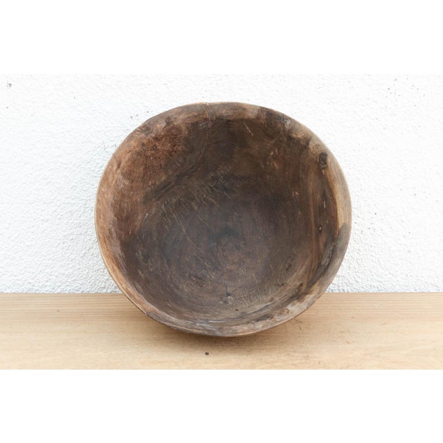 African Rounded Wooden Butter Pot From African For Sale - Image 3 of 8