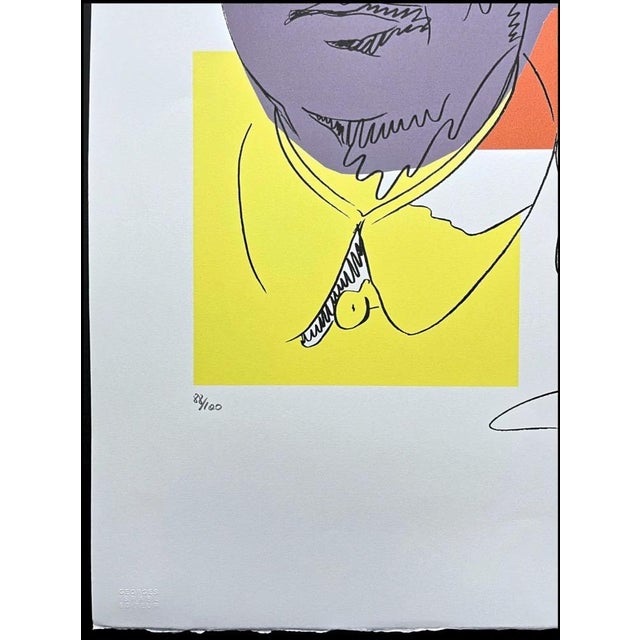 Andy Warhol "Mao Zedong drawing gray-yellow" offset lithograph in colors on Arches paper, Georges Israel Editeur, sheet...