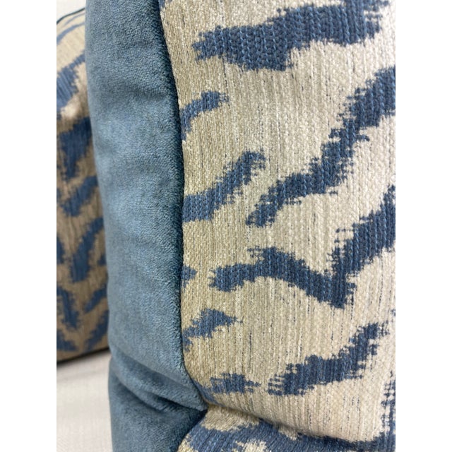 Custom pair of 22" pillows covered in Kravet Design 34715-15, a soft chenille in a tiger skin] pattern and backed in a...