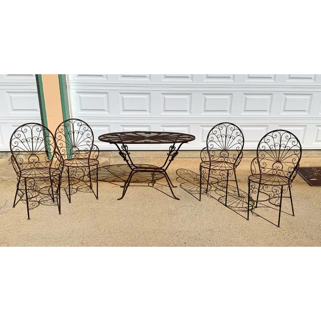 Wrought Iron Garden Vintage Patio Dining Set Chairish