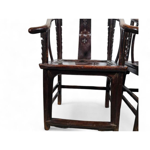 19th-Century Qing Dynasty Chinese Armchairs, 1860s For Sale - Image 12 of 18
