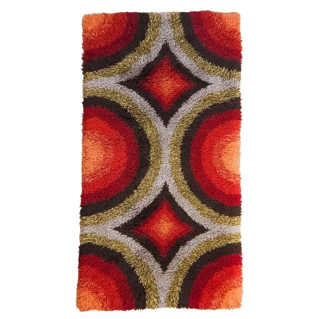 Vintage German Handmade Rya Rug in Wool, 1970s For Sale - Image 6 of 6