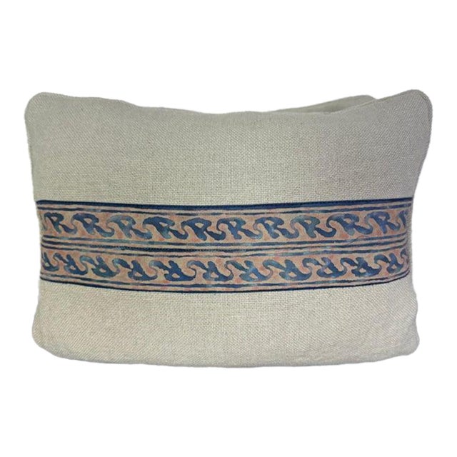 Pair of Petite Linen Pillows With Authentic Vintage Fortuny Stripe $450per Set Estimate: $880 - $1,320 For Sale