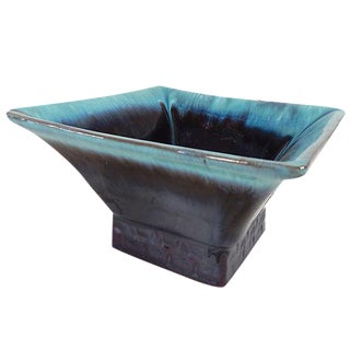 Square Glazed Pottery Serving Dish For Sale