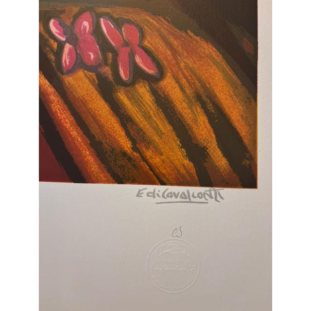 Figurative Di Cavalcanti Posthumous Limited Edition Serigraph – Woman With Clowns For Sale - Image 3 of 4