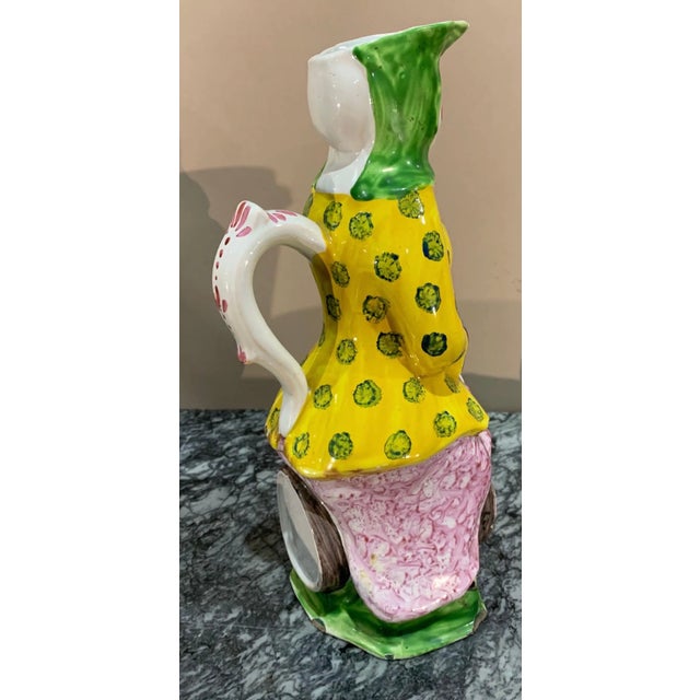 19th Century 19th Century Polychrome French Faience Wine Decanter For Sale - Image 5 of 14