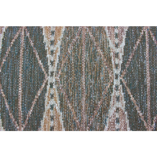 Textile Keivan Woven Arts Scandinavian Flat-Weave Rug With Brown and Green 3'2 X 4'11 For Sale - Image 7 of 9