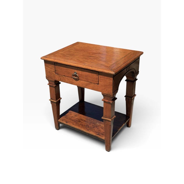 18c Style Italian Walnut Rustic European Side or End Table.