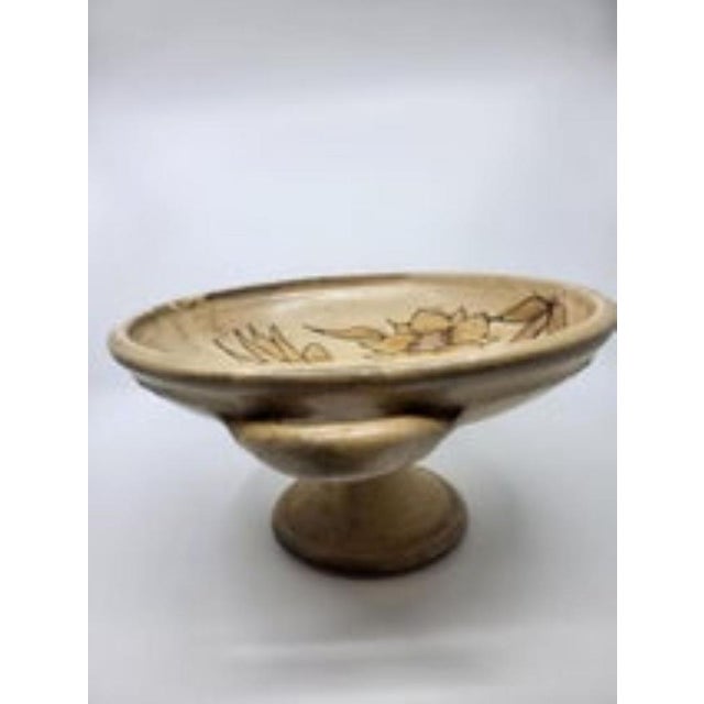 Mid-Century Modern Ceramic Bowl with Floral Decoration from Vallauris, France, 1960 For Sale - Image 3 of 10