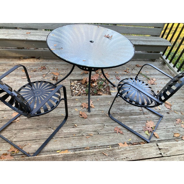 Black Francois Carre Cantilever Iron Rocking Chairs, Circa 1955, Attributed For Sale - Image 8 of 9