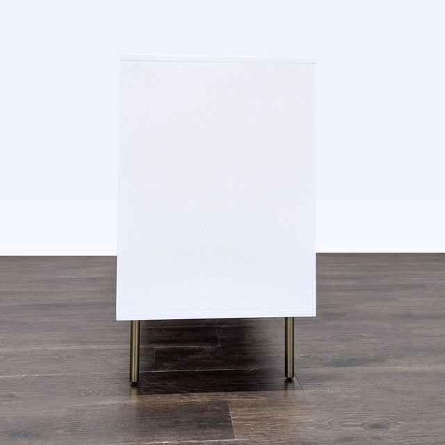 Pottery Barn Pottery Barn Teen Jennings Modern White 6-Drawer Dresser With Brass Legs For Sale - Image 4 of 9