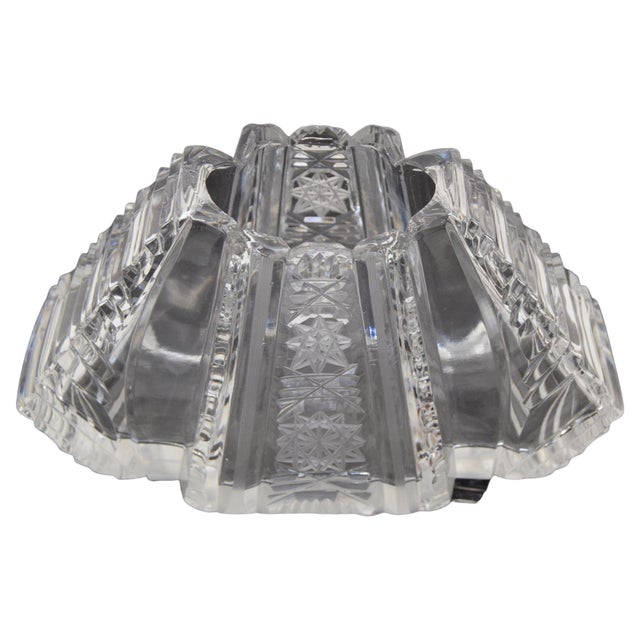 Vintage Cut Crystal Glass Vase from Glasswork Novy Bor, 1950s For Sale