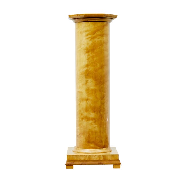 Traditional Early 20th Century Empire Revival Swedish Birch Pedestal, 1900s For Sale - Image 3 of 7