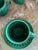 Ceramic Vintage the Haldon Group Green Majolica Relief Cup & Saucer Set for 8 For Sale - Image 7 of 8