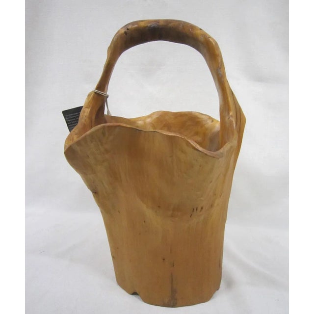 Tall Burlwood Sculpture, Bucket For Sale - Image 9 of 10