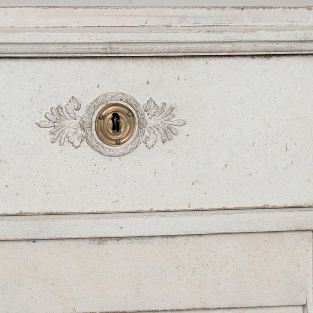Pair 19th Century Swedish Gustavian White Painted Narrow Cabinets For Sale - Image 12 of 18