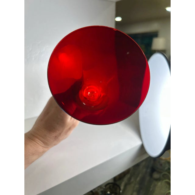 1970s 1970s Lenox Ruby Red Water Glasses Lc71 Blown Glass Paired W/2 Elegance by Lenox Rhythm Champagne Flutes 4 Glasses For Sale - Image 5 of 12