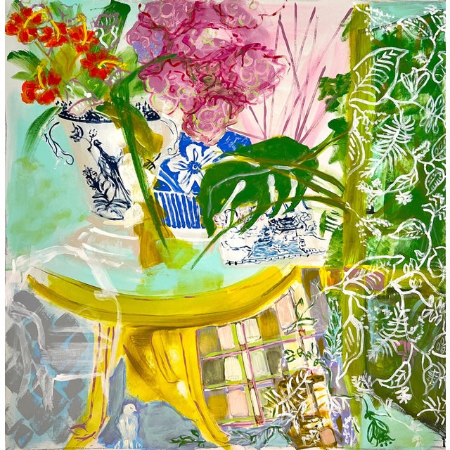 "Garden Room" an Original Colorful Painting by Shann Spishak For Sale - Image 9 of 9