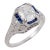 1920s Art Deco Gia 1.52 Carat Diamond Sapphire Platinum Engagement Ring, Size 6.75 For Sale
