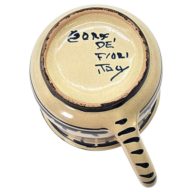 VTG Corso Dei Fiori Casolare Cups & Saucers Set of 8 Italian Maiolica Painted For Sale - Image 15 of 18