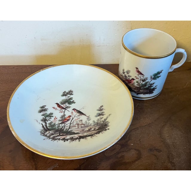 Antique 18th Century Italian Doccia Porcelain Coffee Can Cup and Saucer, Circa 1790 For Sale - Image 9 of 11