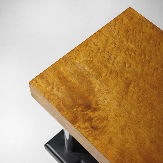 Stools in Birdseye Maple and Chromed Metal, 1930s, Set of 2 For Sale - Image 12 of 17